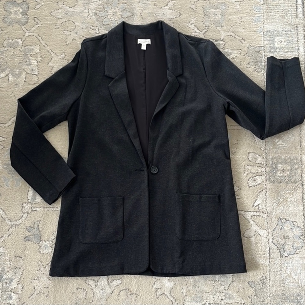 Garnet hill Shacket. One button. Charcoal colored. Dry clean.